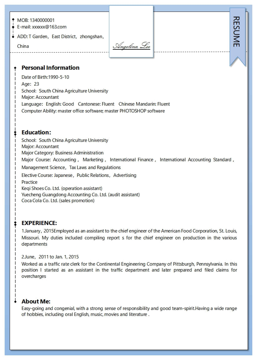 WORD of Simple Creative Resume.docx | WPS Free Templates